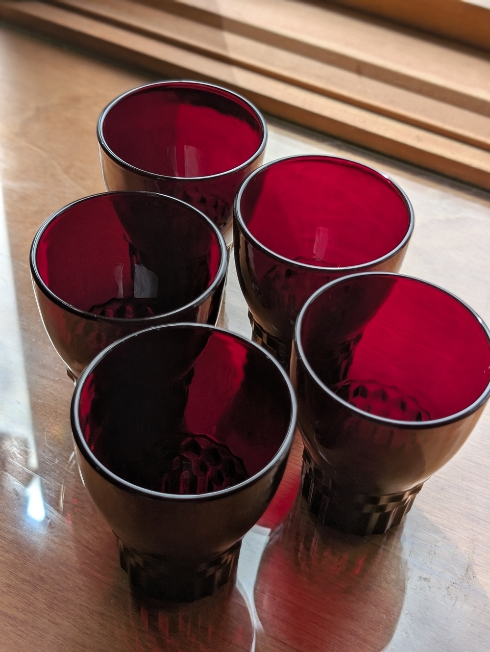 Vtg Anchor Hocking Royal Ruby Windsor Tumblers & Coronation Creamer Set - 7pc - Picture 14 of 17